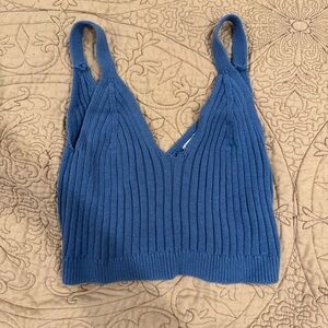 Aerie Blue Ribbed Knit Bralette Crop Top – Size M